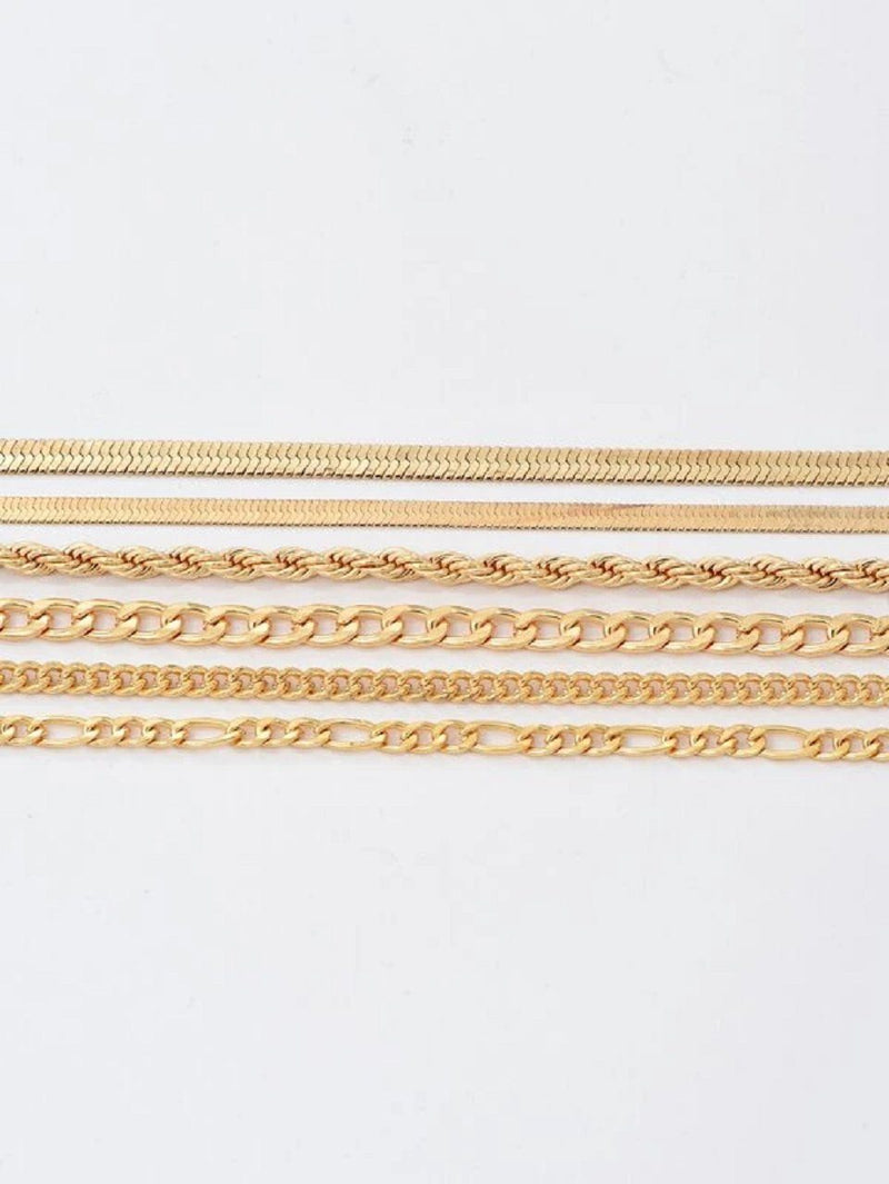 Schmuckset Armbänder Gold Edelstahl - 6 Stück