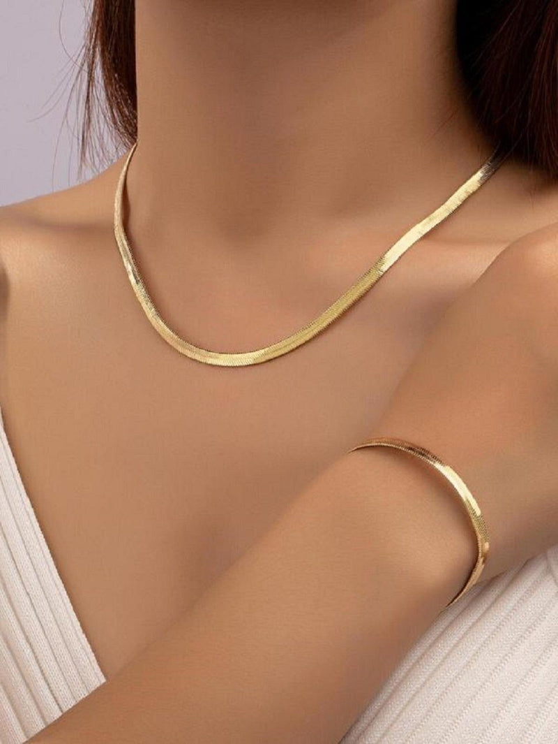 Schmuckset in Gold - Armband und Halskette