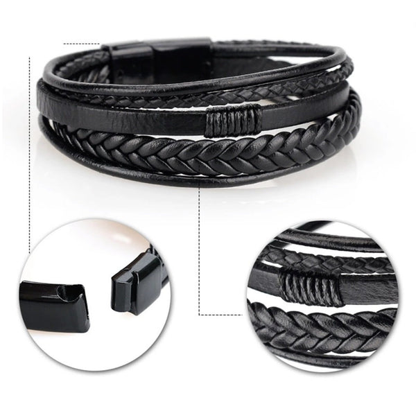 Leder Armband Black Rio