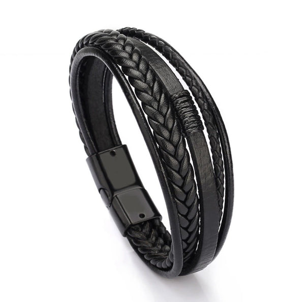 Leder Armband Black Rio