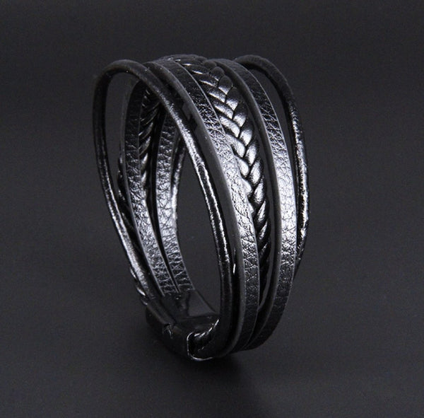 Leder Armband Black Draven