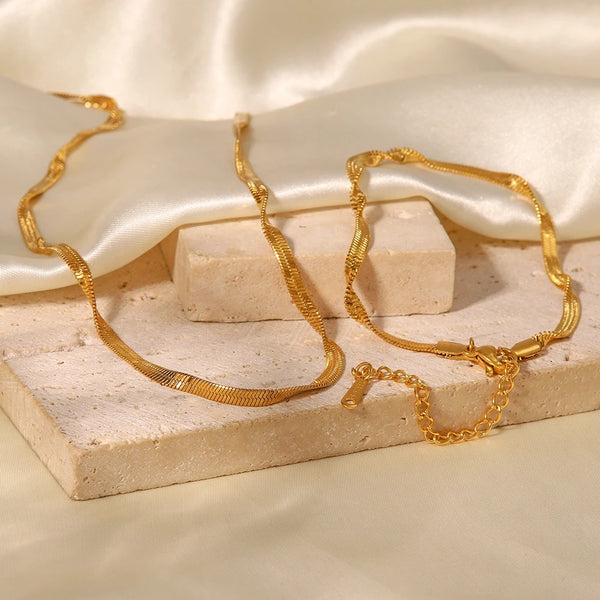 Halskette und Armband Set Gold Classic